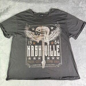 Queens & Angels Nashville Music City Tour 1984 Graphic T Shirt Women 2X USA made